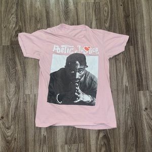 Pink Tupac Graphic Tee, short sleeve, size Medium.
